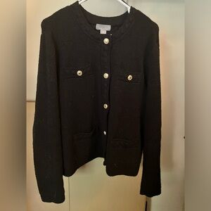 Textured knit cardigan